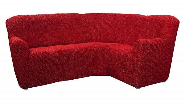 Еврочехол Чехол на классический угловой диван Микрофибра Красный