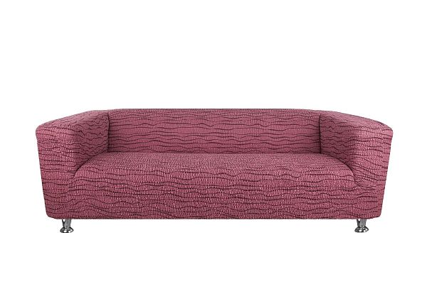Еврочехол Чехол на 3-ех местный диван "Тела" Ракушка Ридже бордовый